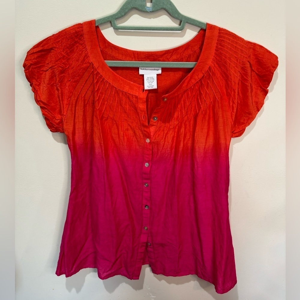 Soft Surroundings Tequila Sunset Ombre Top Sz XSP